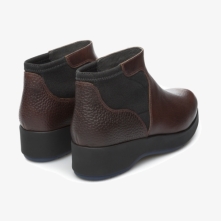 Camper Dessa Womens Ankle Boots US-85758 Brown / Black Sale Clearance